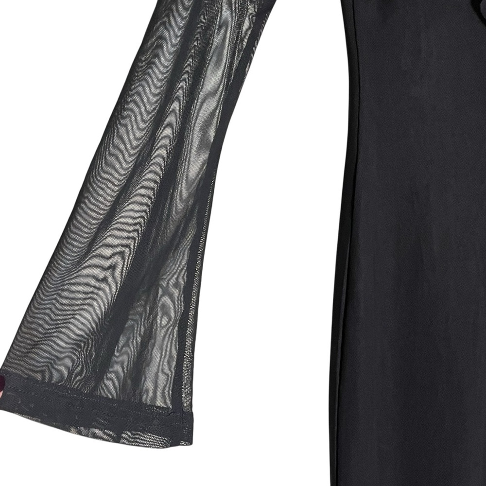 Princess Polly Maskell Long Sleeve Maxi Dress Black Sheer — Size 4 - Picture 10 of 14